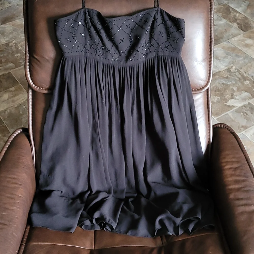 Women's evening dress Jonesware size 12 black with beading - Picture 2 of 2